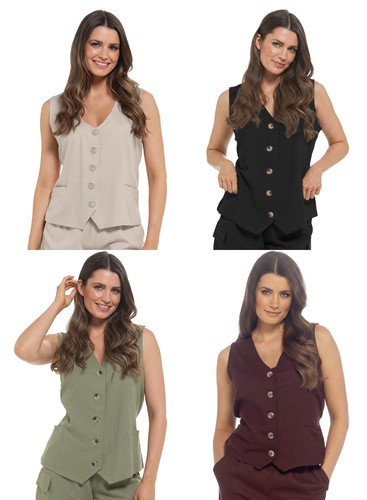 Damen leinenmischung weste - damen,