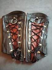 Leder Kunstleder Corsage Gr. S 38 LARP WGT Steampunk Mera Luna Korsett Gothic
