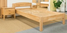 Holzbett 90x200 cm Buche natur massivholz Einzelbett Kinderbett Seniorenbett