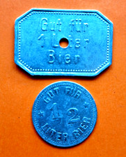 2 sehr alte Biermarke Mertmarke Alu Aretin Brauerei Aldersbach 1/5 l. u. 1Liter