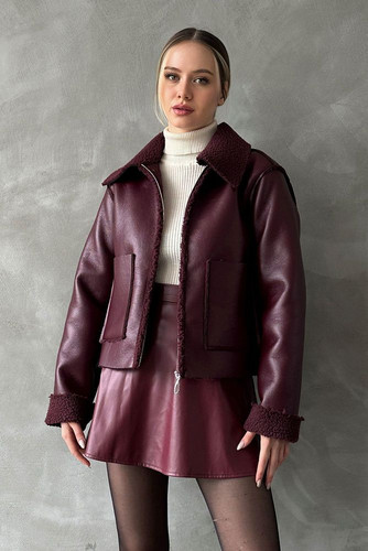 Mantel aus laminiertem leder - ,