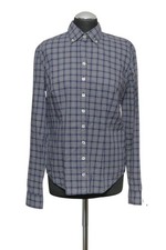 Wellington of Bilmore Damen Bluse 38 blau kariert Langarm Button-Down 180-616
