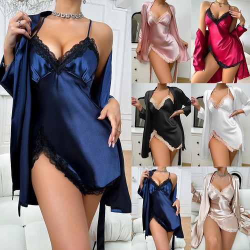 Damen satin spitze nachtkleid - damen,