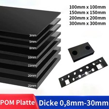 POM Kunststoffplatte Platte Dicke 0,8mm - 30mm Kunststoffplatte Scheibe Schwarz