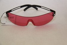 RAHMENLOSE MONOGLAS SONNENBRILLE GLAS ROSA BÜGEL SCHWARZ AUS METALL