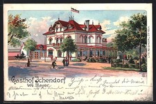 Lithographie Ichendorf / Köln, Ansicht vom Gasthof 1903 