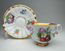 Meissen Antike Tasse und Untertasse Blumendekor 1850-1900
