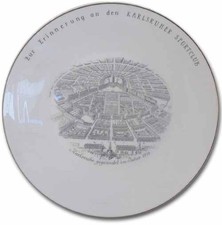 Fußball Karlsruher SC "Zur Erinnerung an den KSC" Porzellanteller 1956 27 cm