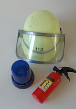 Feuerwehrzubehör: Helm, Blaulicht, Spritzpistole Karneval Fasching Fasnet