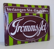 Antikes Emaile Schild " Fromms Act " vor 1945