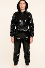 UNISEX Schwarzer PU Regen