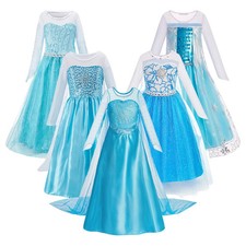 Elsa Cosplay Kleid Schneekönigin Pailletten Umhang Karneval Halloween