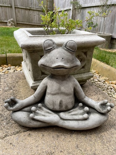 Meditierender frosch stein - frosch,