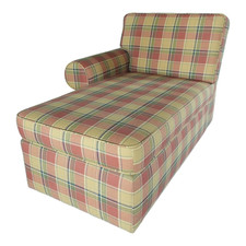 Steen Design Recamiere Bezug Stoff Kariert Rot Gelb Gemustert