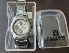 🕓 Playboy Titanium Chronograph Uhr  Original Box  Herrenarmbanduhr Sammlerstück