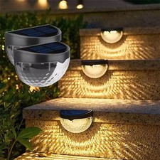 2-6 tlg Solarleuchten Wandlampen Zaunleuchte Gartenleuchte Außen Treppen Lampe