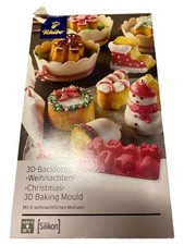Tchibo Backform Weihnachten 3D Silikon Weihnachtsbaum Schneemann Stern Rot