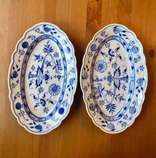 Ovale Servierplatten, Teichert aus Stadt Meissen ; Zwiebelmuster ; 2 Stempel #15