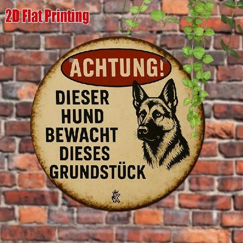 Blechschild rund schäferhund - blechschild,