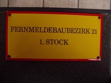 Emailschild, Fernmeldeamt ,Fernmeldebaubezirk 21, Post