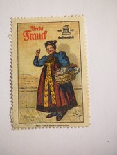 Aecht Franck - Frau in Tracht ? mit Korb / Reklamemarke