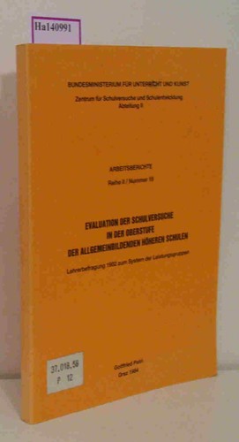 Evaluation der schulversuche - evaluation,