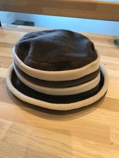 Damen Hut Fleece Braun Beige