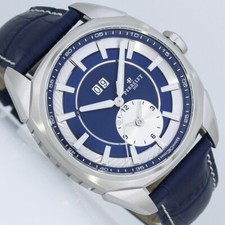 PERRELET LAB PERIPHERAL DUAL TIME BIG DATE BOX PAPIERE UHR Ref. A1101/4 NEU BLUE