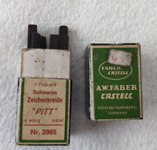 Vintage A.W. FABER CASTELL Box Schwarze Zeichenkreide PITT mittel eckig