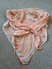 Tuch/Schal aprikose/weiß mit Quasten von TK Maxx