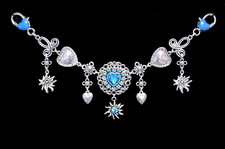 Edle Oktoberfest Charivari Kette Trachtenschmuck Miederkette Strass Herz Neu