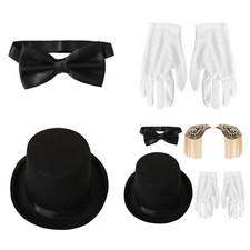 Unisex Zauberer Kostüme Zubehör Magier Sets Halloween Maskerade Krawatte Hut
