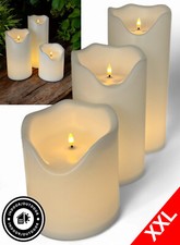 XXL Outdoor LED Kerze 3D FLAMME 20/30/40 cm Ø16cm große Kerzen flackernd & Timer