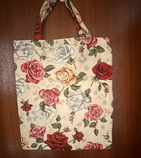 Shopper Einkaufstasche Gobelinstoff mit Rosenmuster 5 €