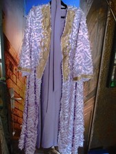 Wie neu! Damen Set Kleid Mantel Gürtel Stickerei flieder Gr.40/42 Abaya Set