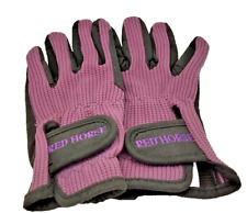 Reithandschuhe - Marke Red Horse - Größe 6 - Farbe lila -Neu 2.Wahl #