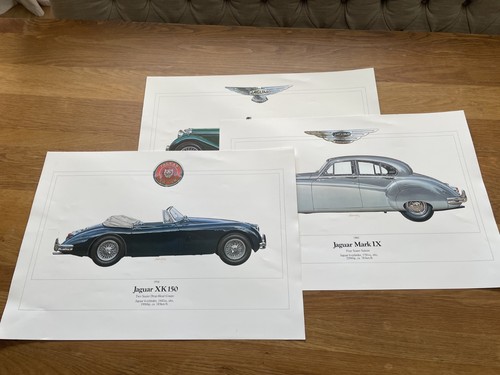 Vintage jaguar kunstdrucke - 3x,