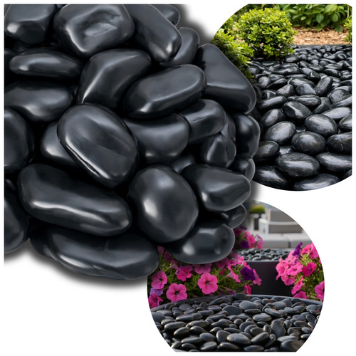 Schwarze polierte dekosteine - schwarze,