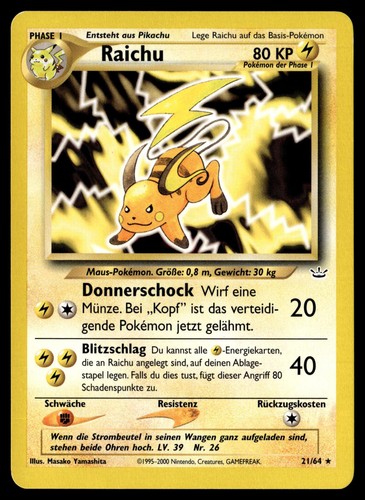 Raichu rare pokemon - raichu, neo