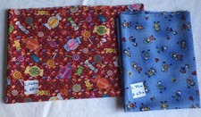 2 x Stoffreste / Reststoffe aus 100% Baumwolle mit Mädchen-Motiv