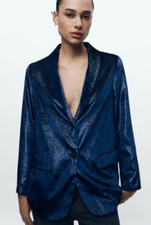 Zara woman blau samt - zara,