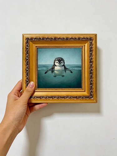 Niedlicher pinguin schwimmend - niedlicher,