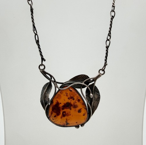 Jugendstil bernstein collier - bernstein,