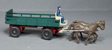 Wiking Pferdewagen patinagrün braunrot neue Deichsel mit Zügel 1973-77 TOP