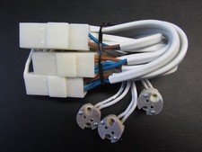 3 x Fassung mit Halogenkabel Anschlusskabel Halogen Einbau Spots Einbaulampen 