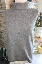 C&A PREMIUM * PURE CASHMERE KASHMIR * Strickweste Westover GRAU * Gr . 38
