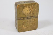 Spielkarten Etui Holz furniert mit feiner Einlegearbeit & Spielkarten   (GV477)