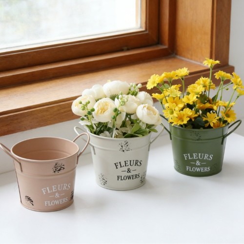 Blumenbehälter aus eisen rund - eisen,
