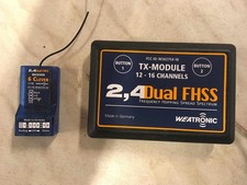 Weatronic-Modul mit Empfänger - zum Einbau in Graupner Sender-in MC32 eingebaut