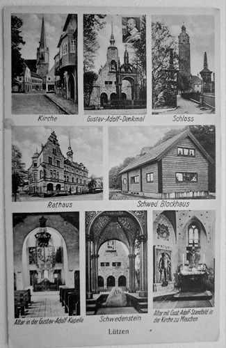 Lützen kirche schwed - ak, lützen,